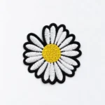 Handmade White Daisy Embroidered Patch