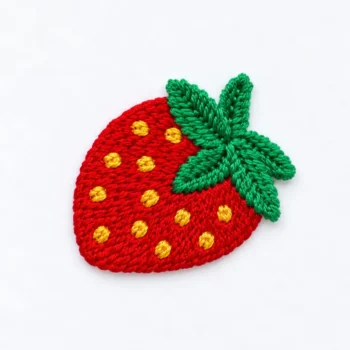 Handmade Crochet Strawberry Appliqué - CIB Accessories